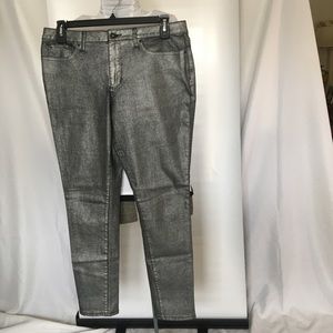 a.n.a. Silver painted black skinny jeans